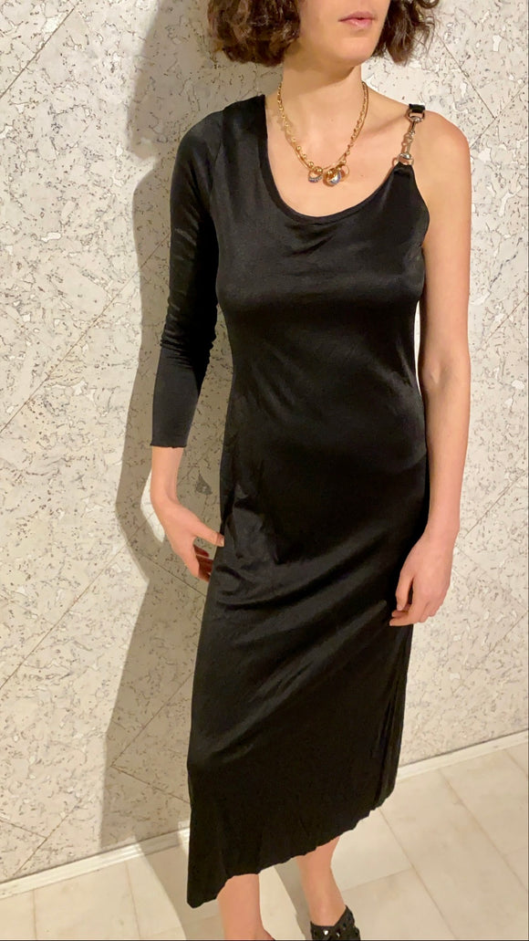 Slinky Black One-Shoulder Dress