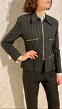 Pinstripe Zips Jacket