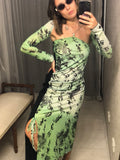 Pre-loved Ehk Green Oriental Mesh Dress