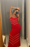 Vintage Red Beaded Dress (as is)