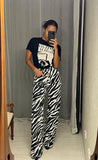 Pre Loved Black & White Zebra Jean Pants