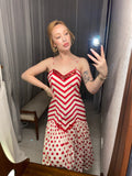 Vintage Raul Blanco Red & White Stripe Dress